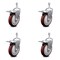 Service Caster 5 Inch Maroon Polyurethane Swivel 3/8 Inch Stem Caster Set with Total Lock Brake SCC-TSTTL20S514-PPUB-MRN-381615-4 - alternate 1